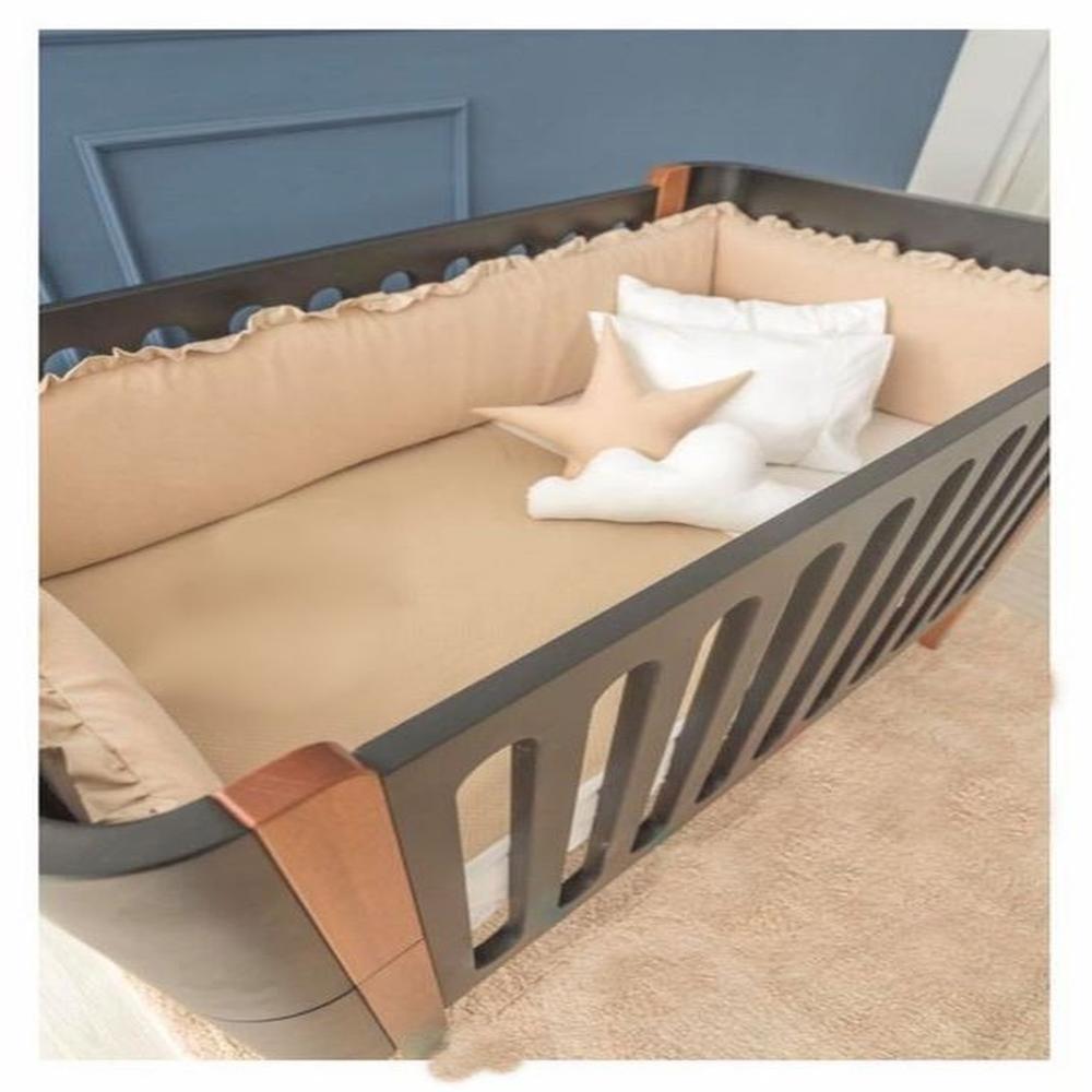 Protectores Laterales Parachoques de cuna color beige