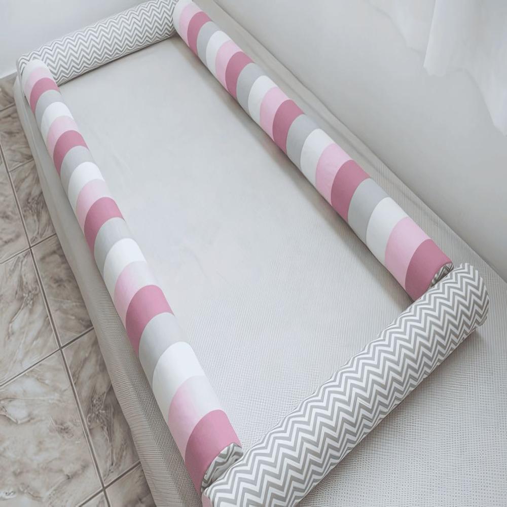 Bumpers Tubulares de cama cuna Montessori 1.5 plazas Rosas