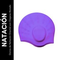 Gorro De Natacion Silico Con Orejera Gravital Morado
