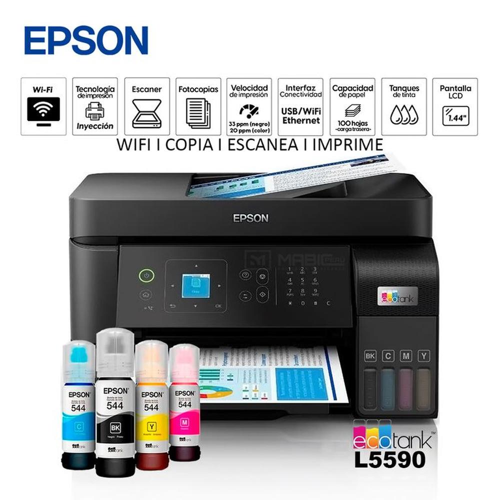Impresora Multifuncional Epson L5590 WIFI Red Fax ADF