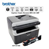 Impresora multifuncional Láser BN Brother DCP-1617NW WIFI Red ADF USB