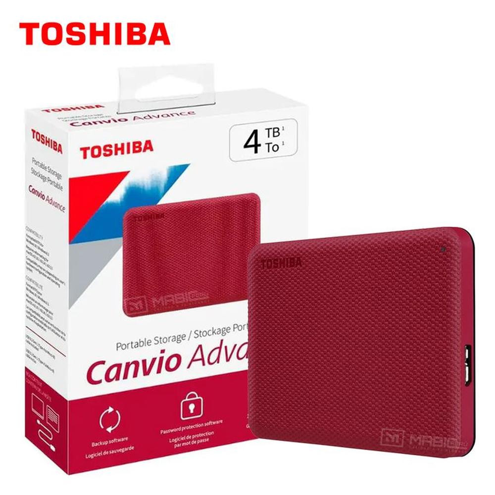 Disco Duro Externo Toshiba Canvio Advance 4TB - Rojo - Portátil
