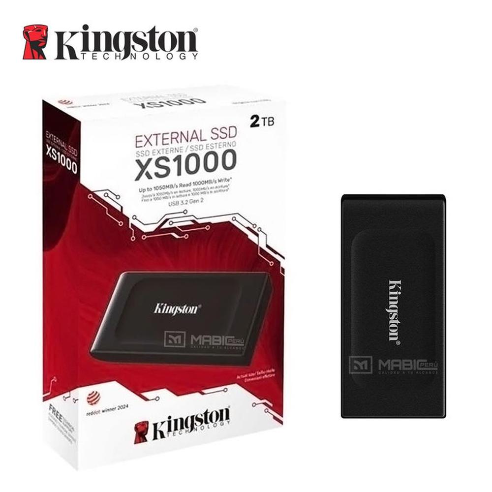 Disco Sólido Externo Kingston XS1000 2TB - Negro - Portátil