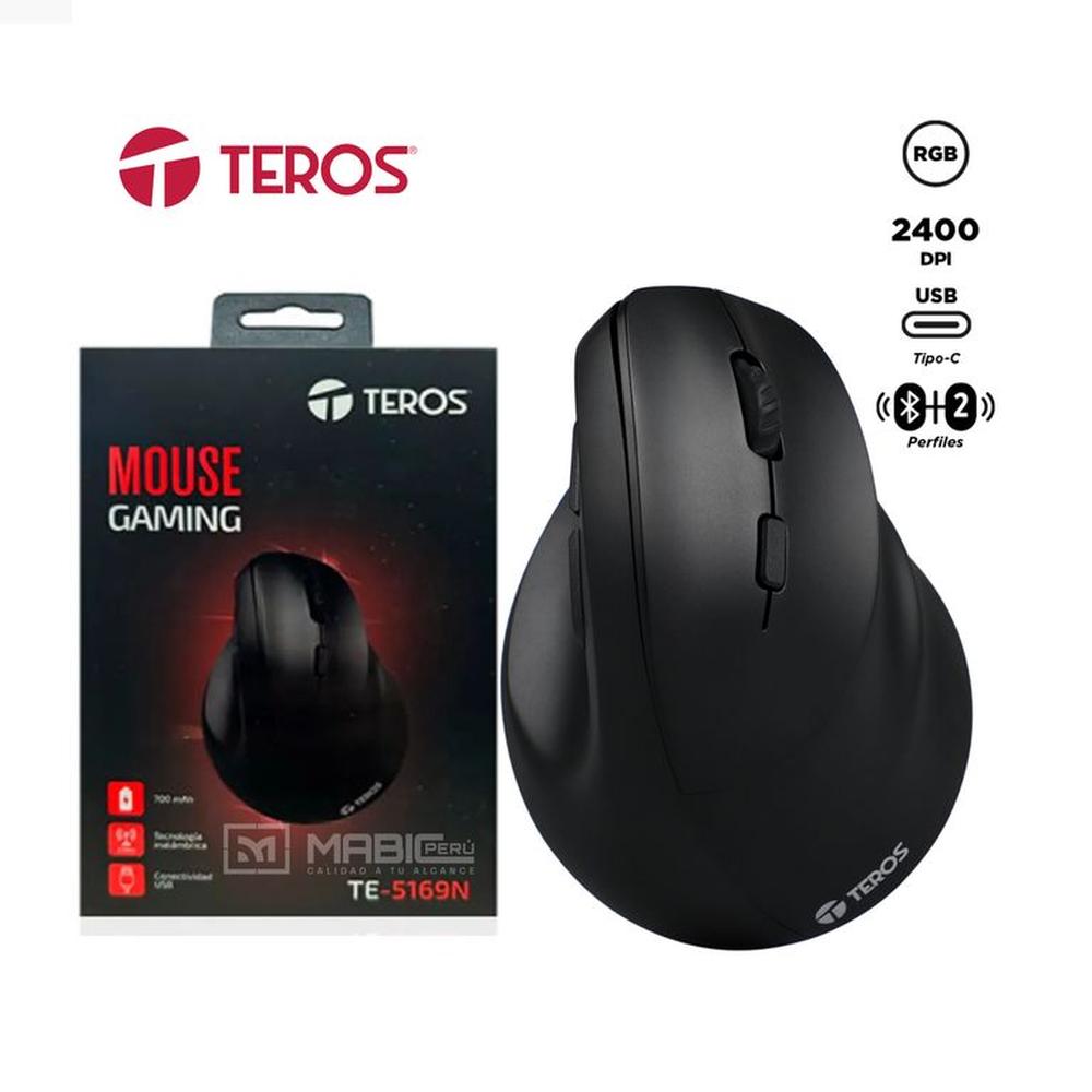 MOUSE TEROS TE-5169N ERGONÓMICO INALÁMBRICO 24G BLUETOOTH VERTICAL
