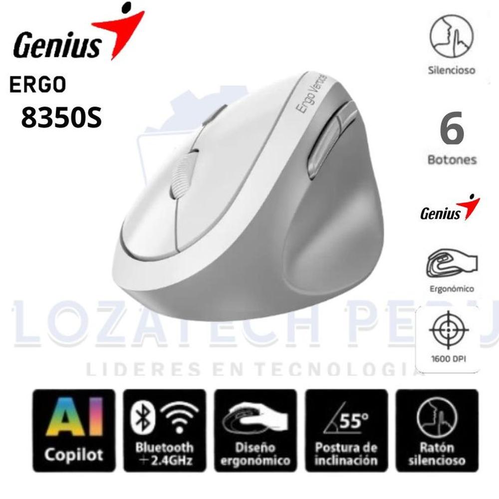 Mouse Genius Ergo 8350s Ai Copilot Vertical White