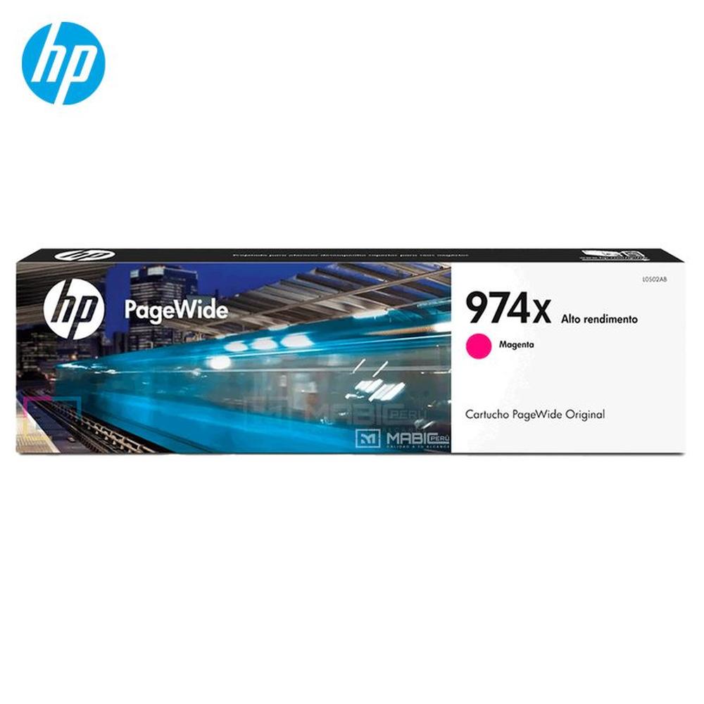 Cartucho de Tinta HP 974X Magenta L0S02AL PageWide 452 477 552 577 Original