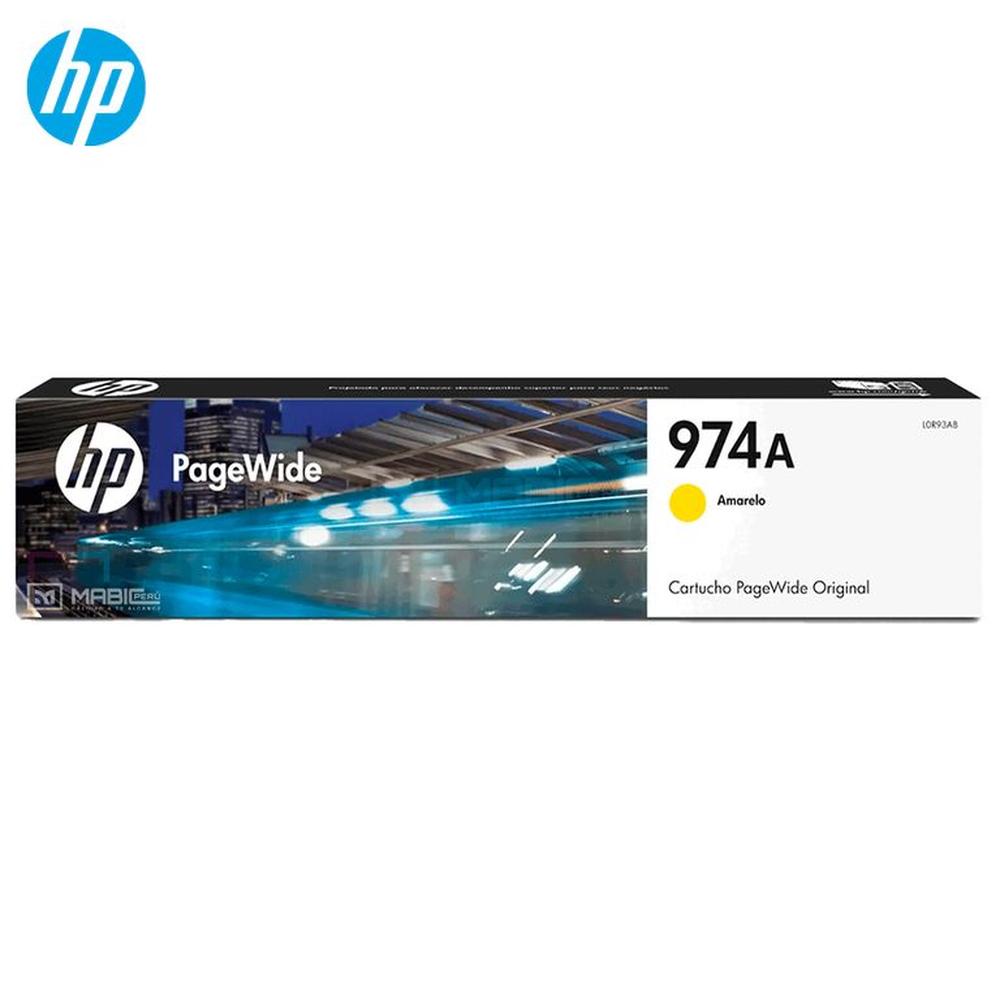 Cartucho de Tinta HP 974A Amarillo L0R93AL PageWide 452 477 552 577 Original