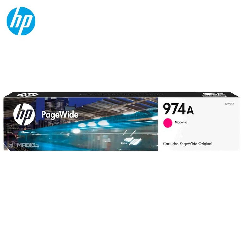 Cartucho de Tinta HP 974A Magenta L0R90AL PageWide 452 477 552 577 Original