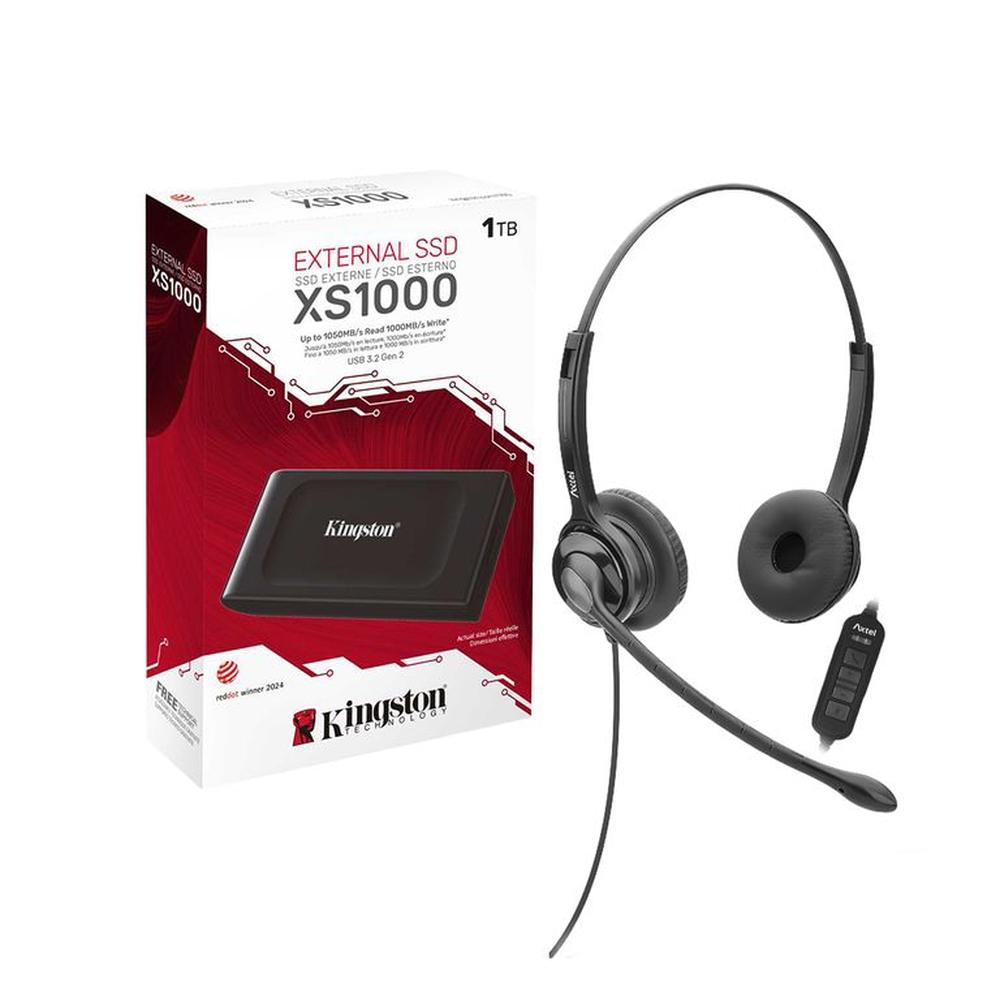 Unidad Estado Solido Kingston SSD SXS1000 Externo 1tb + Auriculares