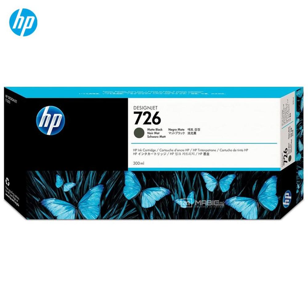 Cartucho de Tinta HP 726 Negro Mate CH575A DesignJet T1200 Original - 300ml
