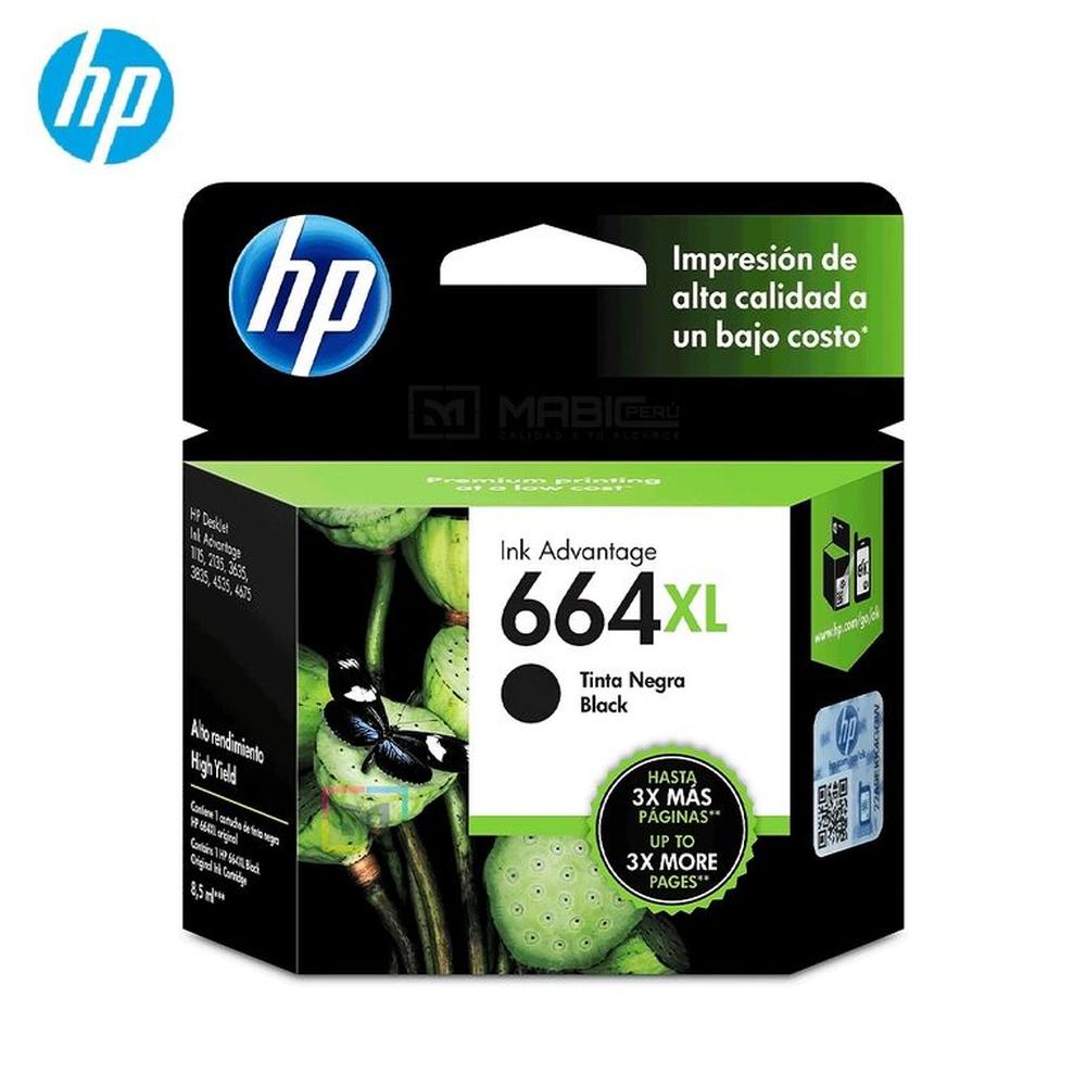 Cartucho de Tinta HP 664XL Negro F6V31AL DeskJet 1115 2135 4535 4675 Original