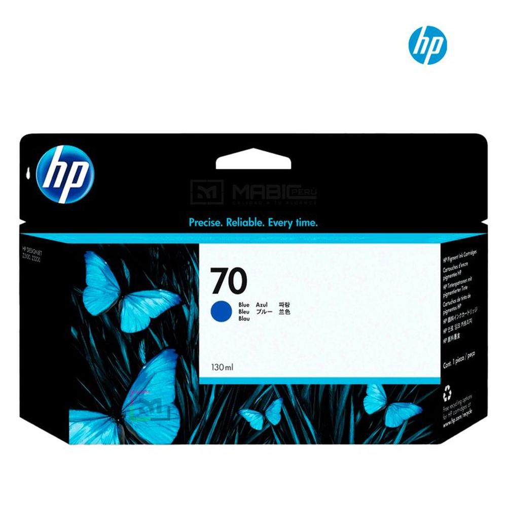 Cartucho de Tinta HP 70 Azul C9458A DesignJet Z2100 Original - 130ml
