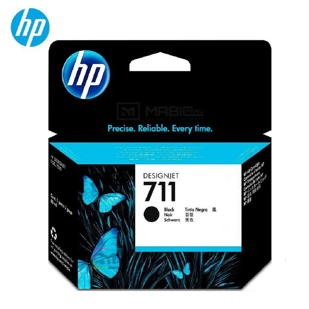 Cartucho de Tinta HP 711 Negro CZ133A DesignJet T120 T520 T530 Original - 80ml