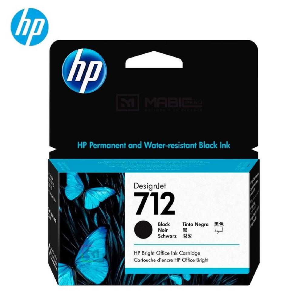 Cartucho de Tinta HP 712 Negro 3ED70A DesignJet T210 T250 T650 Original - 38ml