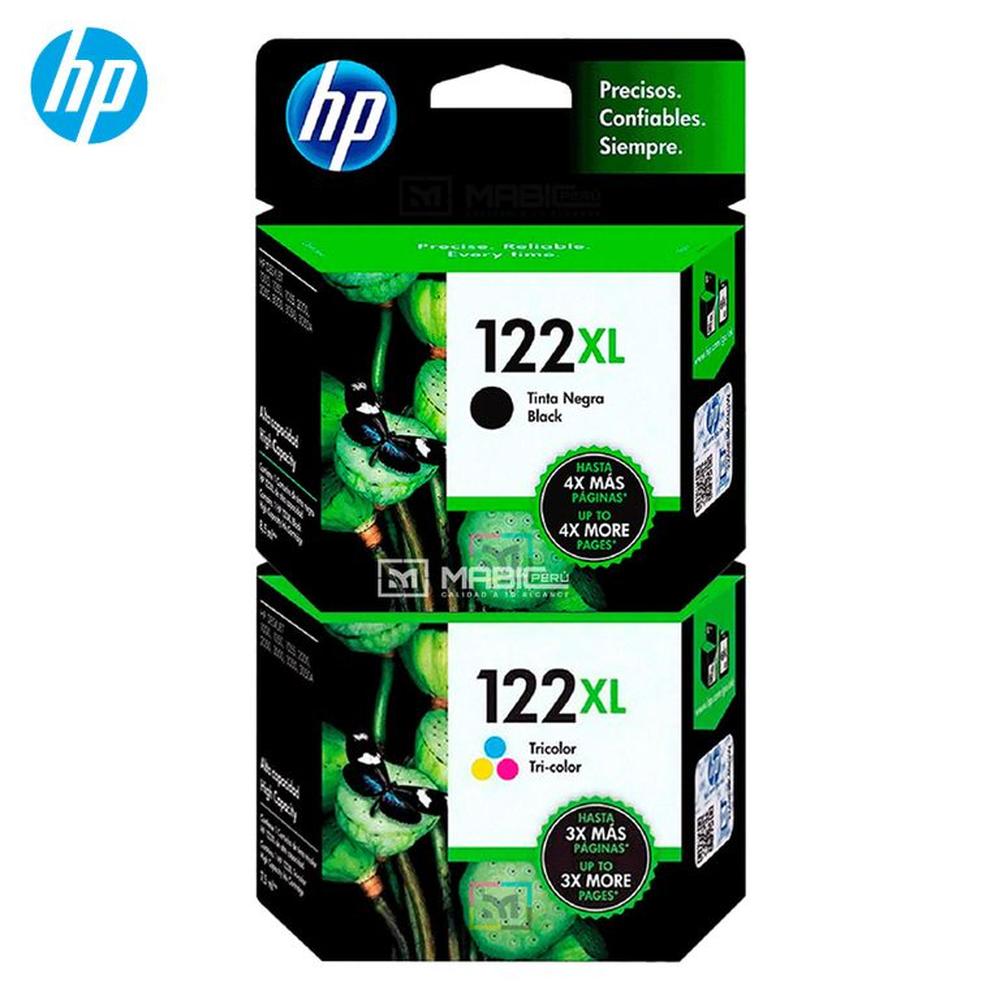 Pack Tinta HP 122XL Negro Tricolor Deskjet 1050 2050 3050 Original