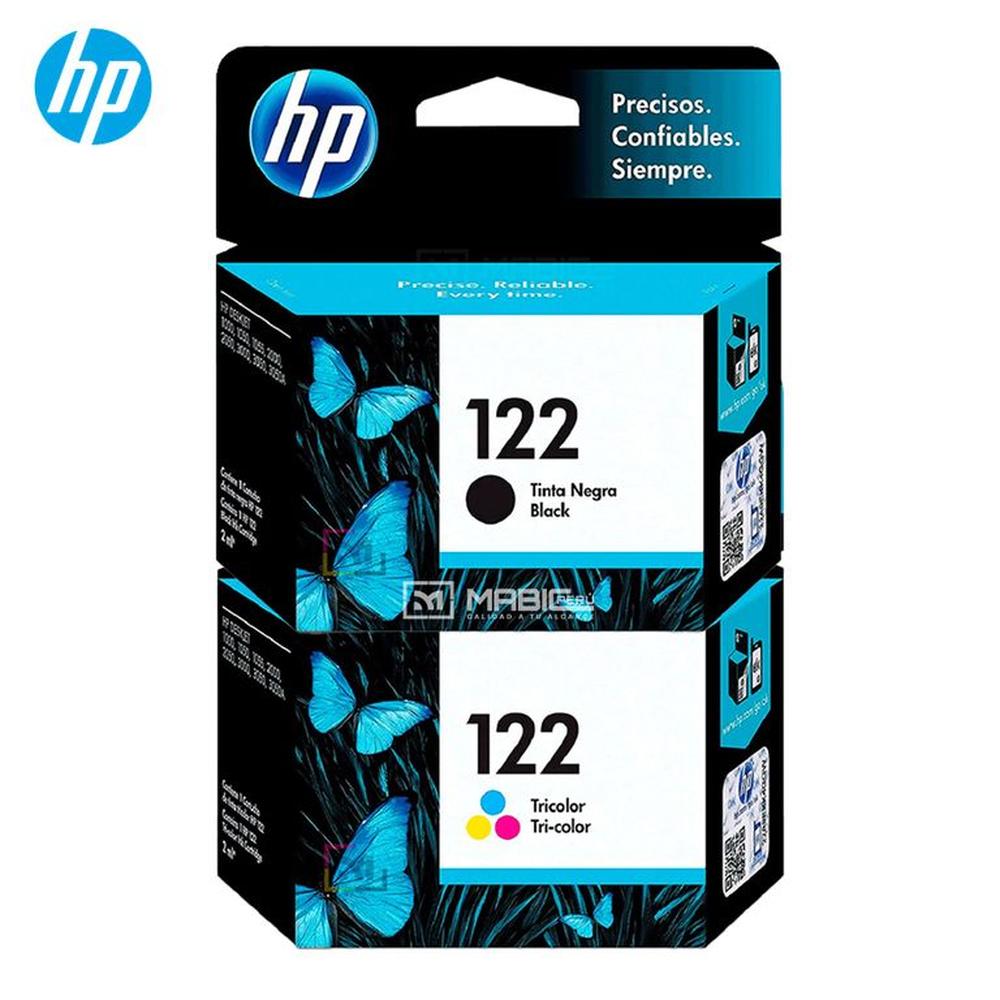 Pack Tinta HP 122 Negro Tricolor Deskjet 1050 2050 3050 Original