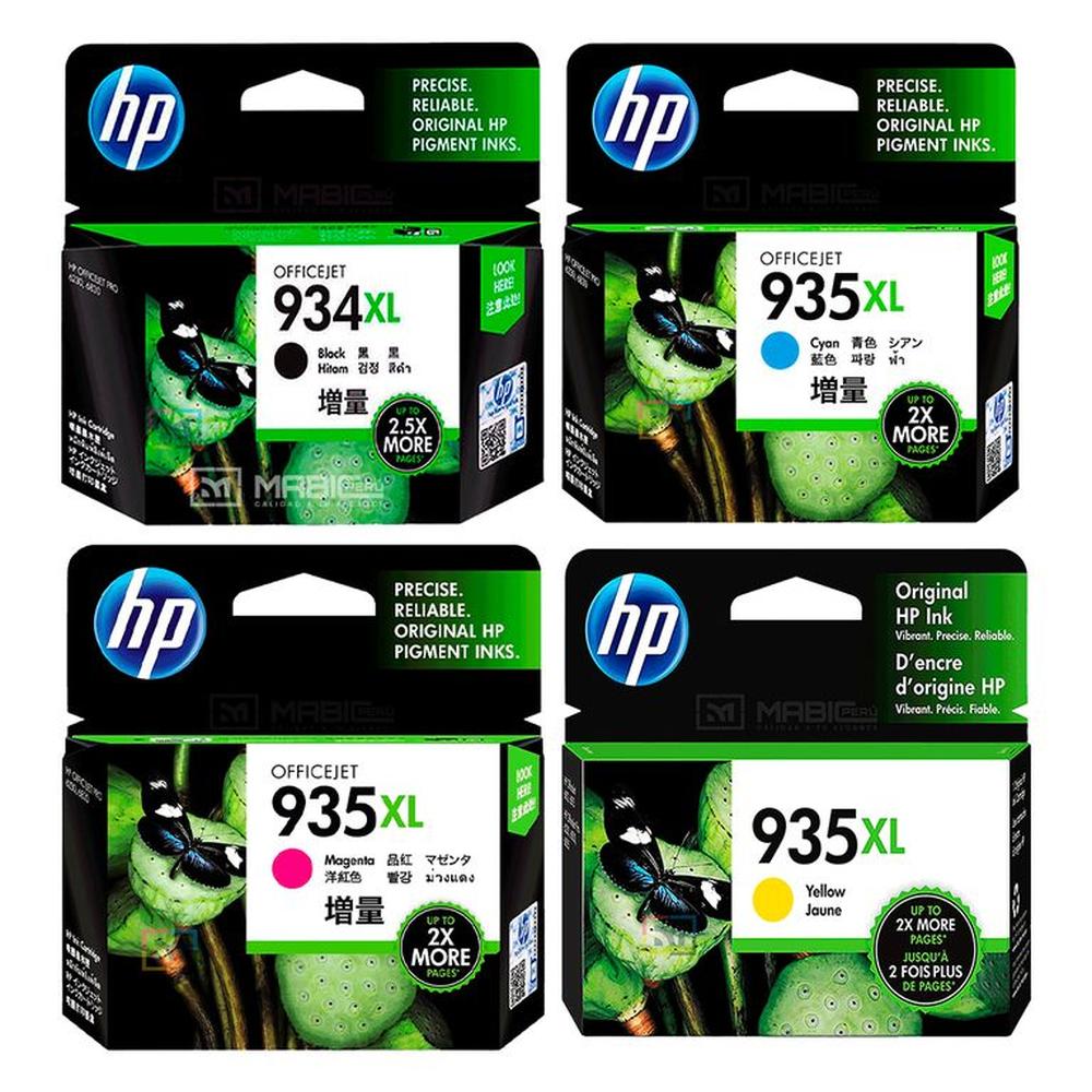 Pack Tinta HP 934XL 935XL Negro Cian Magenta Amarillo OfficeJet 6320 6830 Original