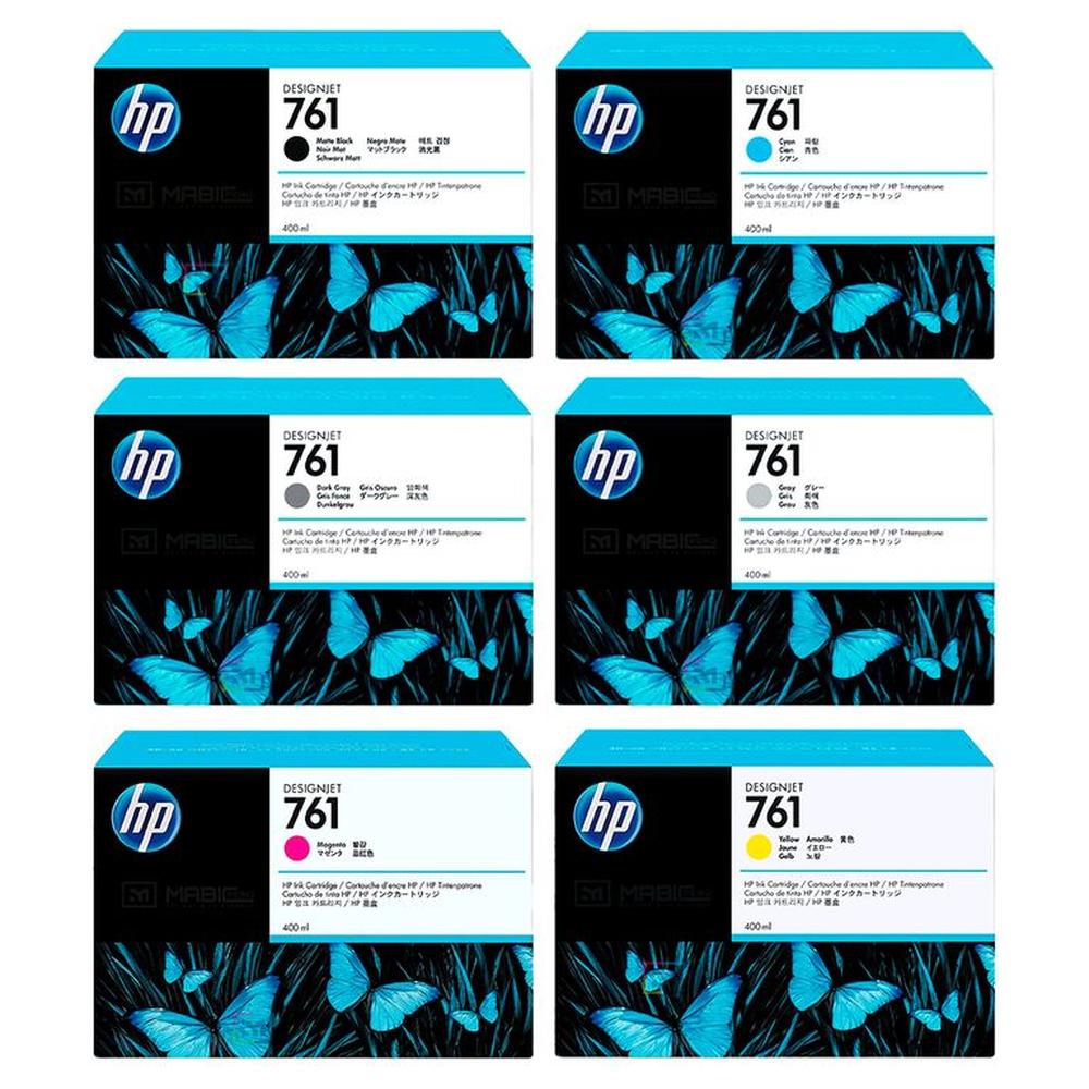 Pack 6 Tinta HP 761 Designjet Z6810 Z6200 Original  - 400ml