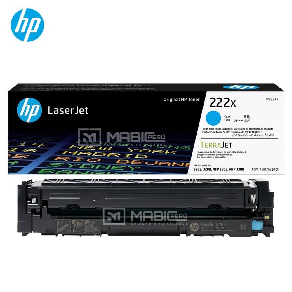 TONER HP 222X CIAN W2221X LJ 3303 3201 3204 3288 ORIGINAL