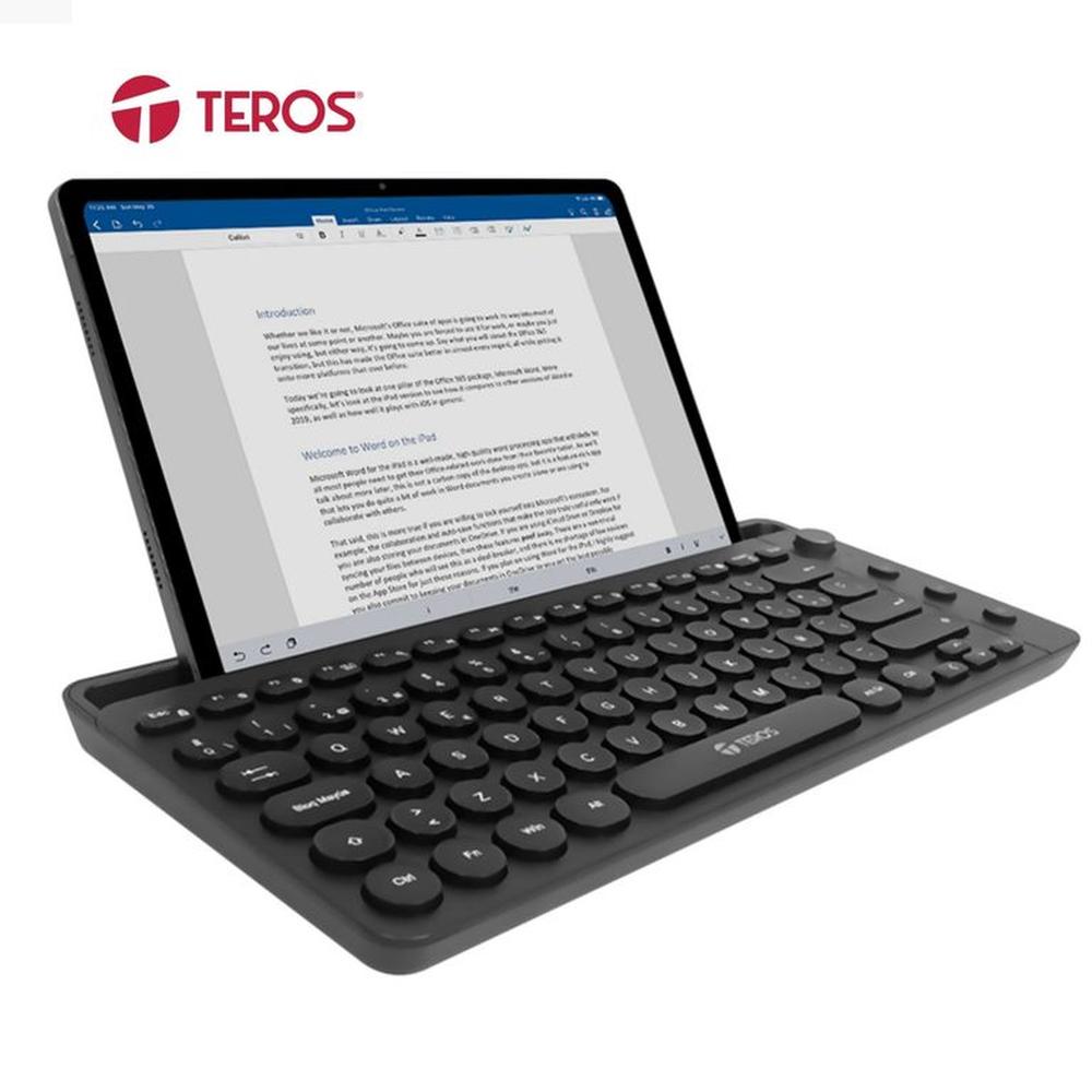 TECLADO INALÁMBRICO TEROS TE-4064N, 2.4 GHZ, BLUETOOTH, NEGRO