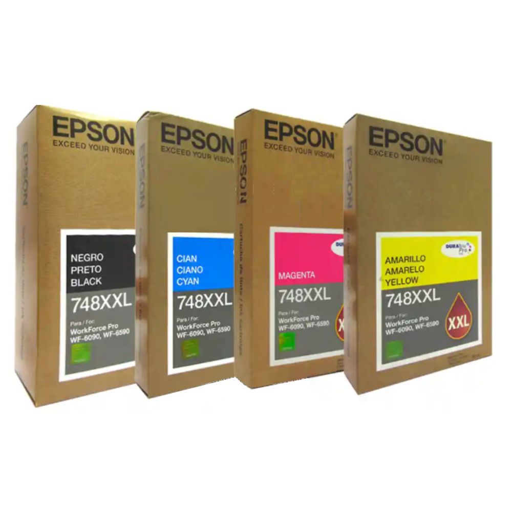 Kit PackTinta Epson  T748XXL Negro, Cian, Magenta, Amarillo