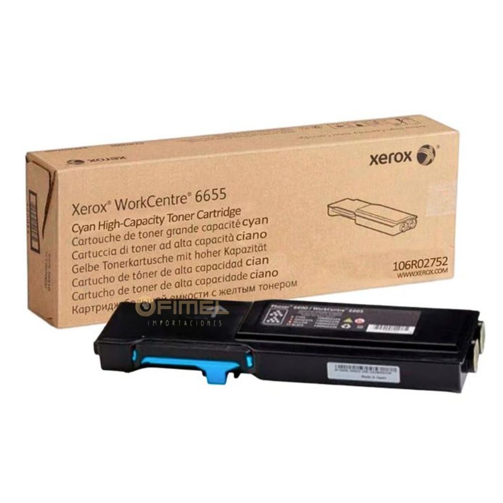 Toner Cian Xerox 106R02752 para Impresora WC 6655 - Alta Calidad y Rendimiento Superior