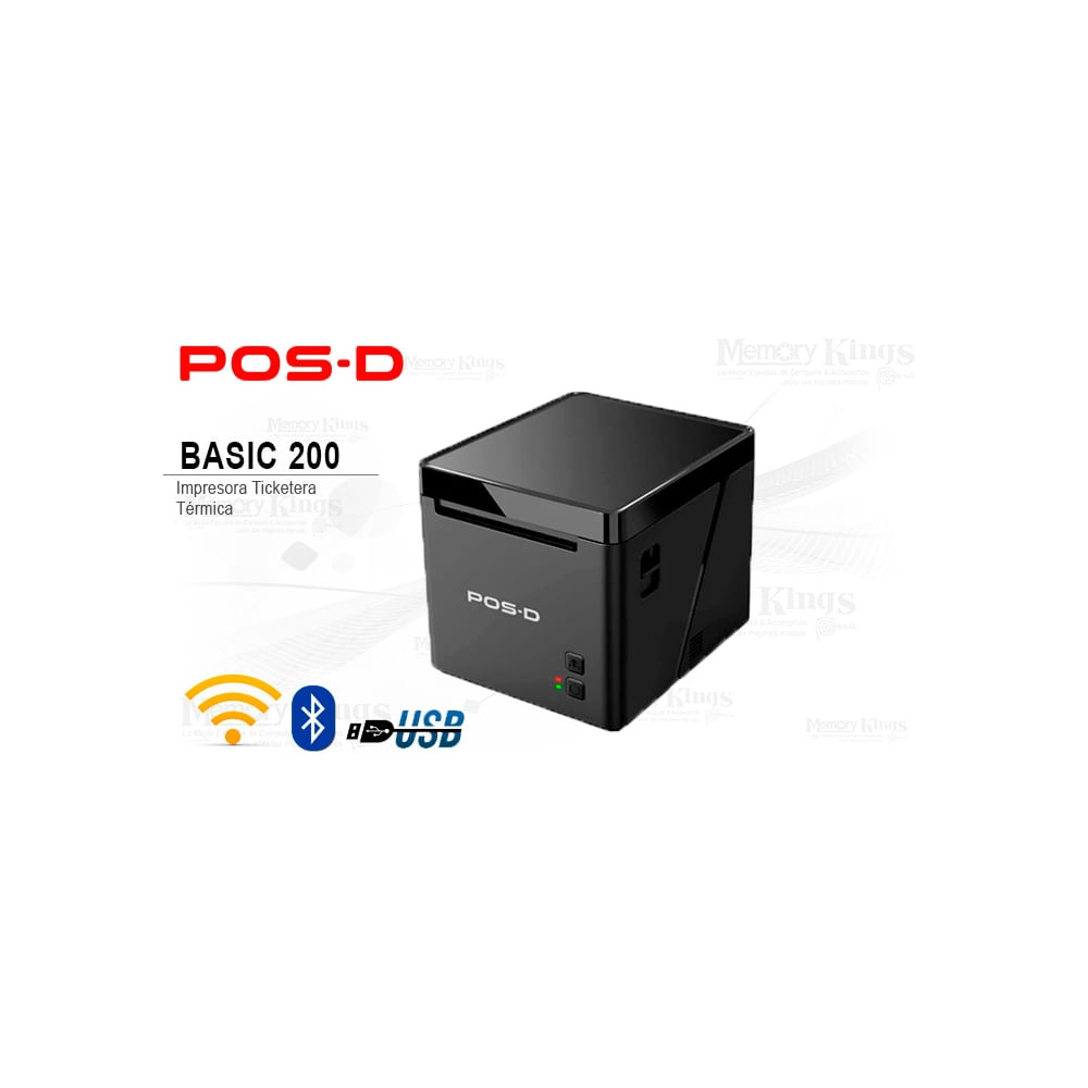 Impresora Térmica POS-D BASIC 200 | Conectividad USB, Bluetooth y Wi-Fi para Tickets Rápidos