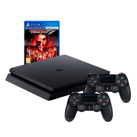 Consola PS4 SLIM 1tb y 2 Mandos + Tekken 7  - Reacondicionada