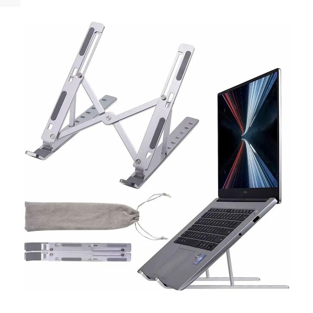SOPORTE PARA LAPTOP DE ALUMINIO PLEGABLE PREMIUM 7 NIVELES DE INCLINACION