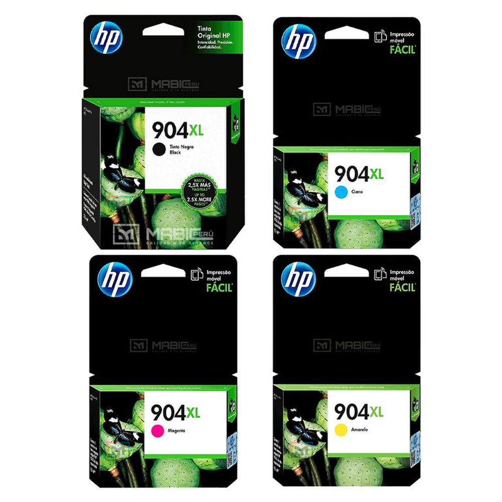 Pack Tinta HP 904XL Negro Cian Magenta Amarillo OfficeJet 6950  6970 Original