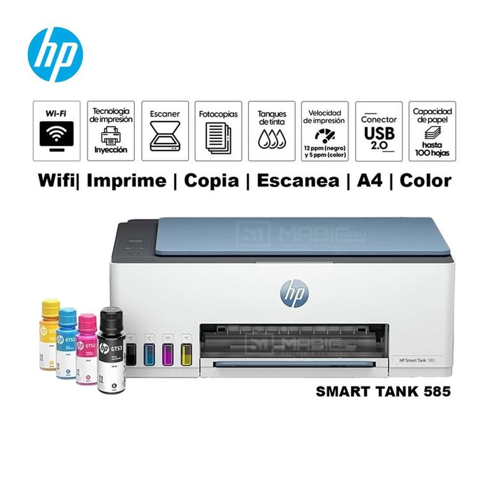 Impresora Multifuncional Hp Smart Tank 585 WIFI USB 20