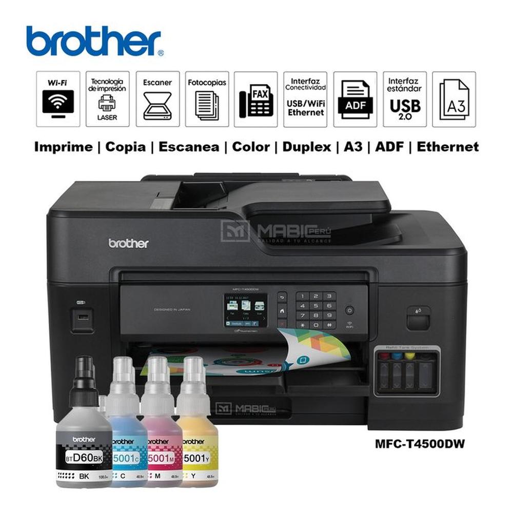 Impresora Brother MFC-T4500DW A3 Duplex WIFI Ethernet ADF FAX