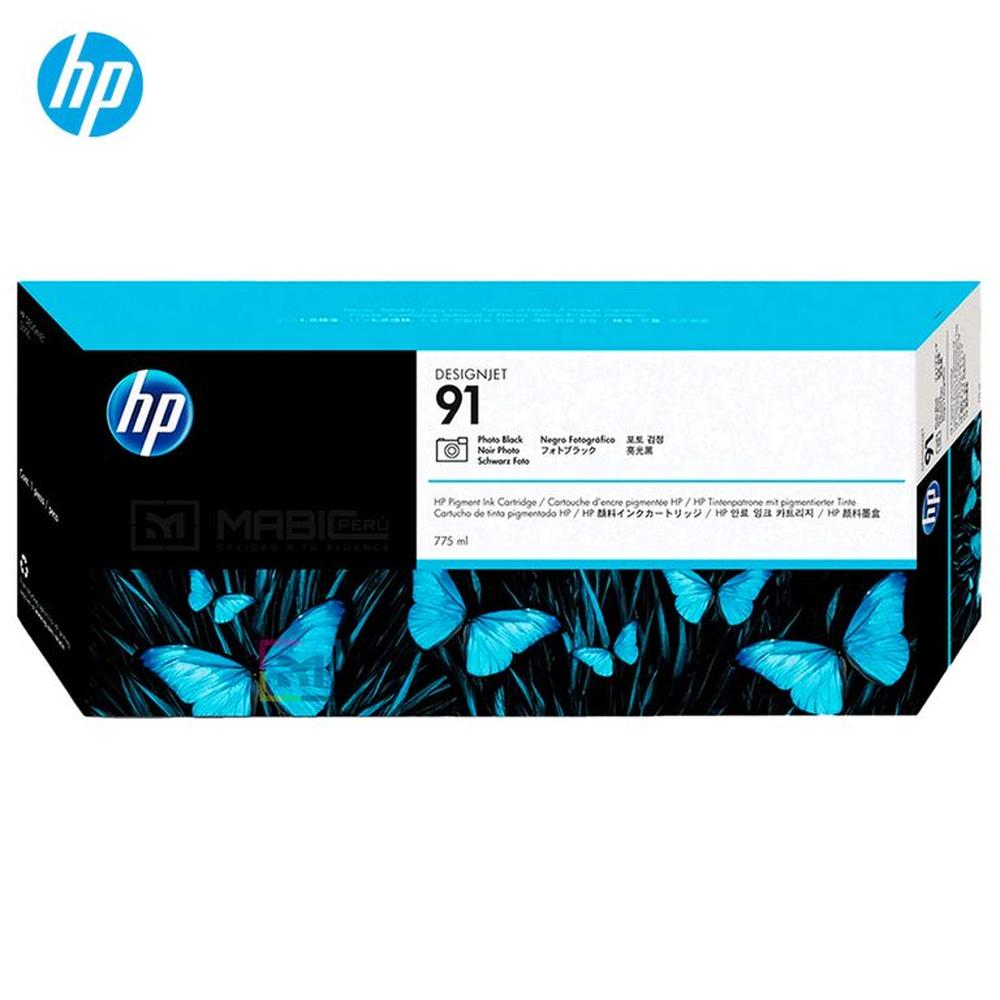 Cartucho de Tinta HP 91 Negro Foto C9465A Designjet Z6100 Original - 775ml