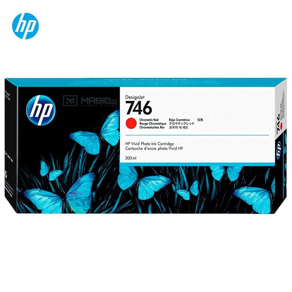 Cartucho de Tinta HP 746 Rojo Cromático P2V81A DesignJet Z6 Z9 Original - 300ml