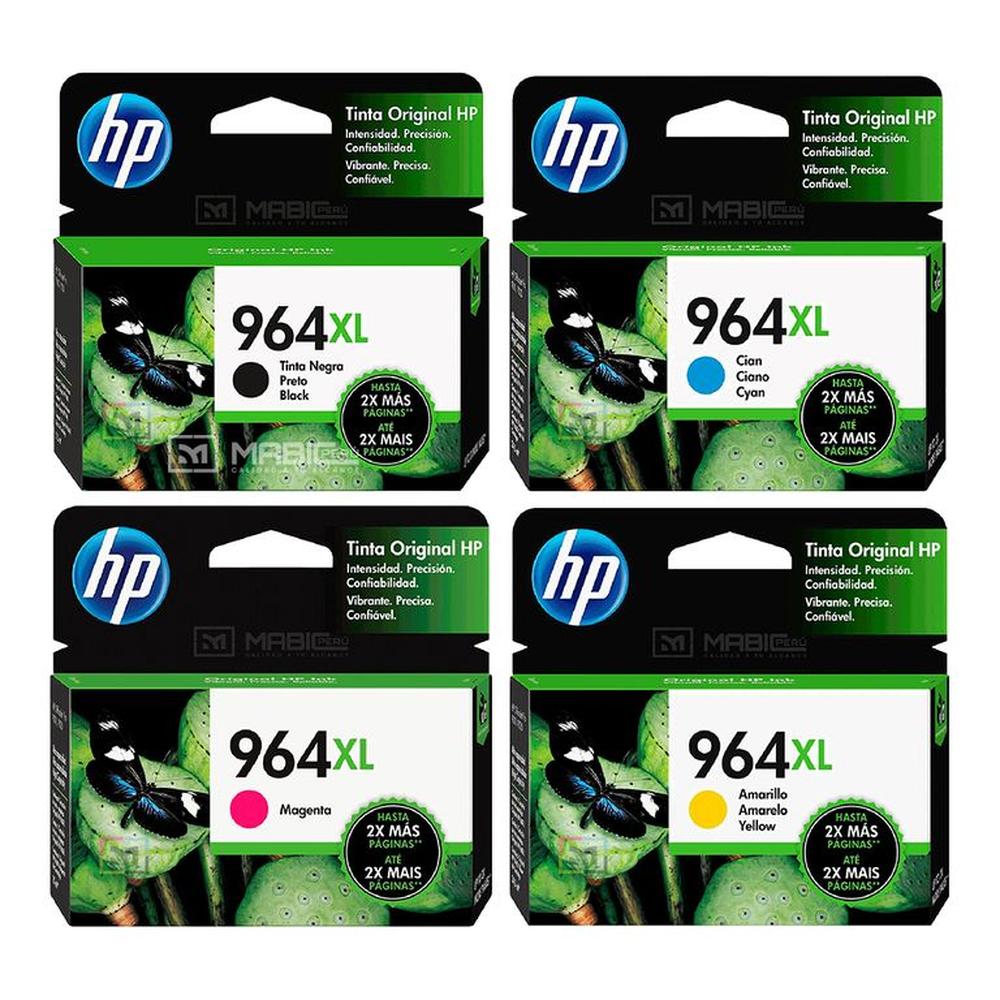 Pack Tinta HP 964XL Negro Cian Magenta Amarillo OfficeJet 9010 9020 Original