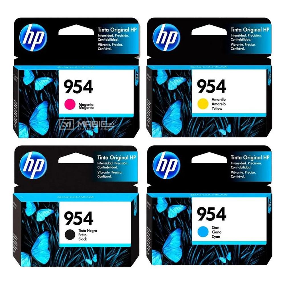 Pack Tinta HP 954 Negro Cian Magenta Amarillo OfficeJet 7740 8210 8730 Original