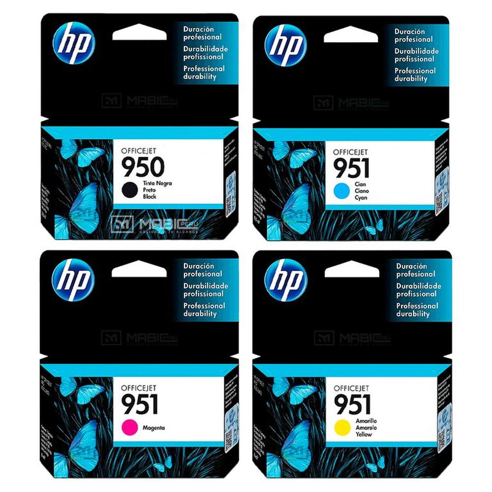 Pack Tinta HP 950 951 Negro Cian Magenta Amarillo OfficeJet 8100 8600 8610 Original