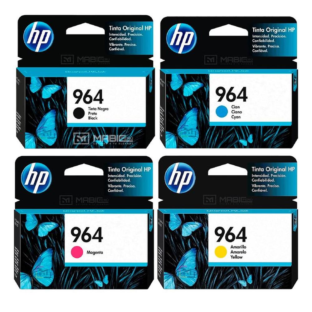 Pack Tinta HP 964 Negro Cian Magenta Amarillo OfficeJet 9010 9020 Original