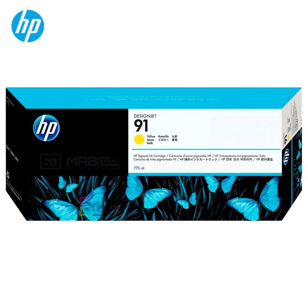 Cartucho de Tinta HP 91 Amarillo C9469A Designjet Z6100 Original - 775ml