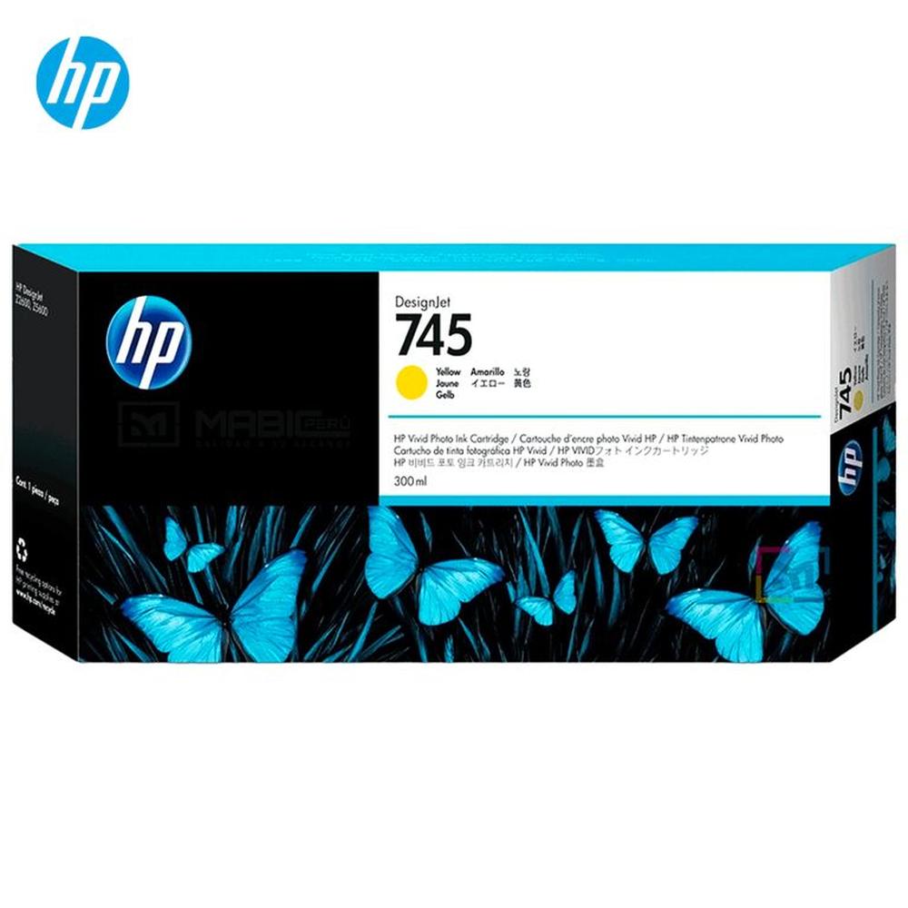 Cartucho de Tinta HP 745 Amarillo F9K02A DesignJet Z2600 Z5600 Original - 300ml