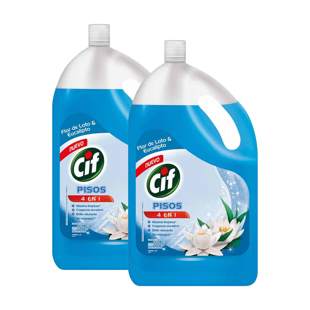 Pack Limpia Pisos Líquido CIF Flor de Loto y Eucalipto 3.5 L x 2un