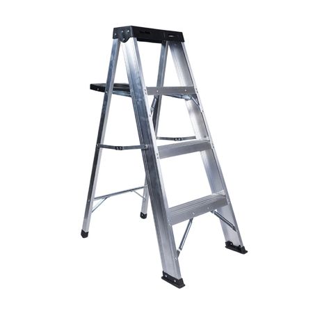 Escalera Tijera 4 Pasos Werken Aluminio Plata