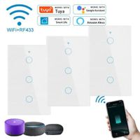 PACK X3 INTERRUPTOR INTELIGENTE WIFI ALEXA GOOGLE 3 BOTONES BLANCO