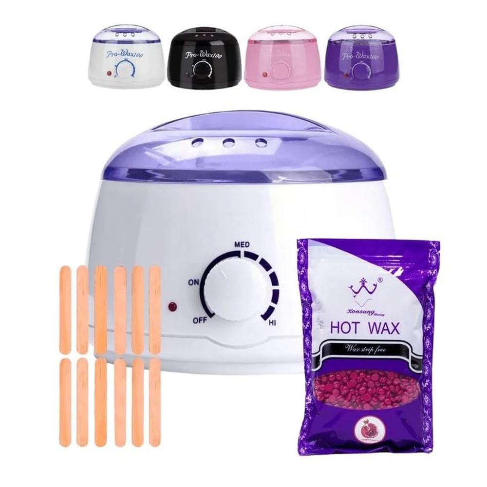 Combo Derretidor Cera Olla y Palitos para Depilacionn