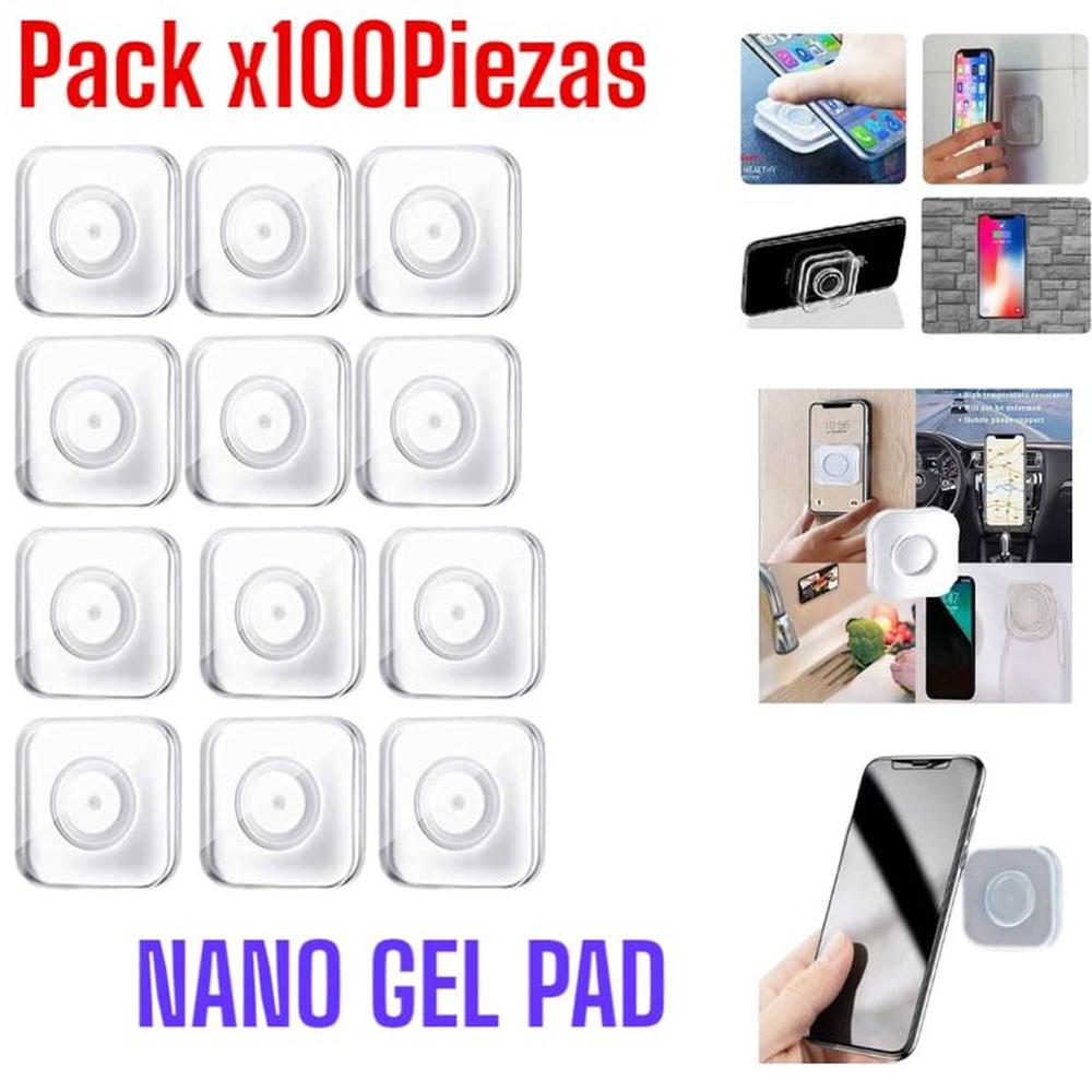 Pack x 100piezas Nano Gel Pad Adhesivo Doble Soporte