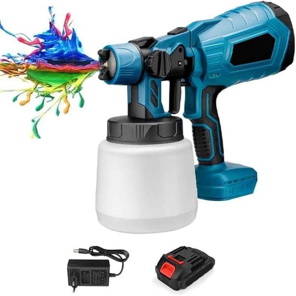 Pistola de Pintura Recargable 21V con Flujo Ajustable