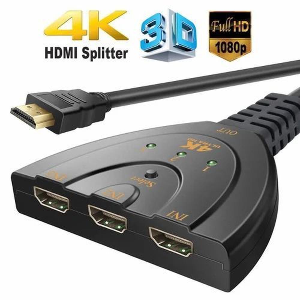 Switch HDMI 1x3: Conecta 1 Fuente a 3 Dispositivos al Mismo Tiempo