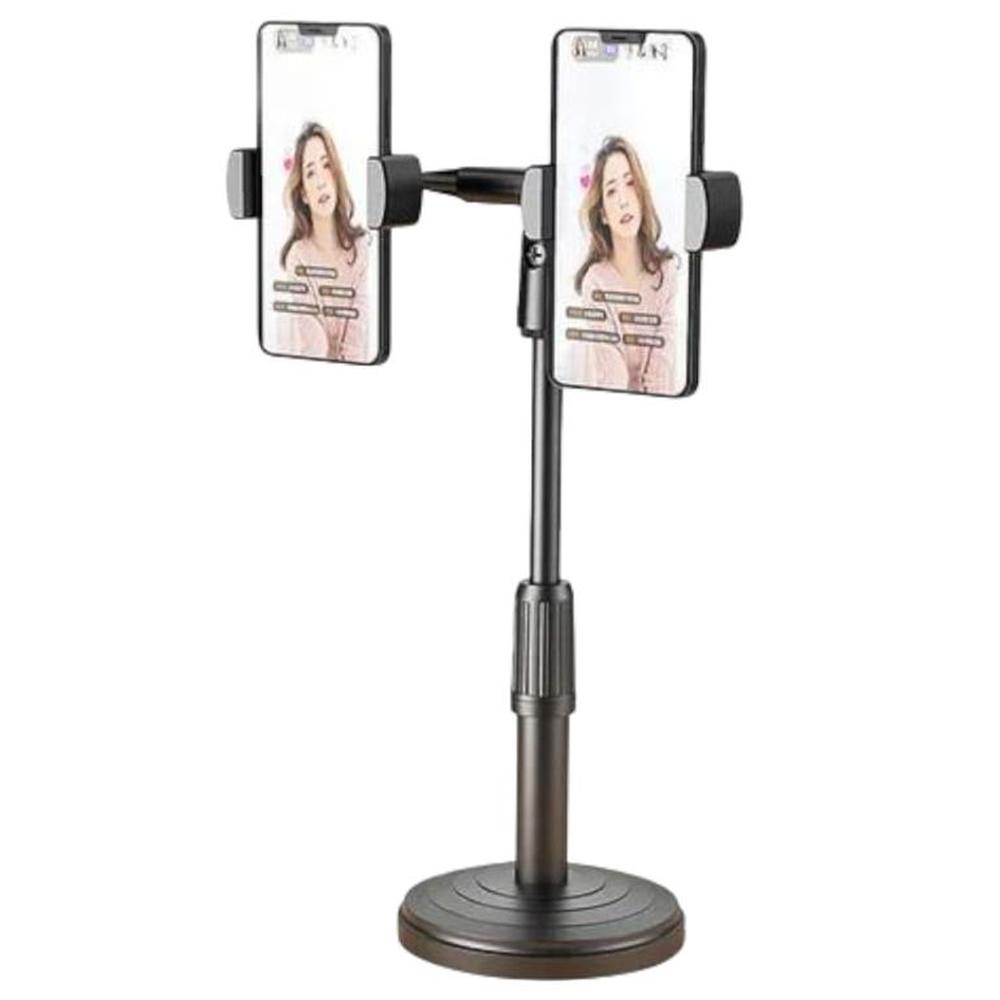 Soporte Universal Para 2 Celular Extensible Y Giratorio 360° con Base