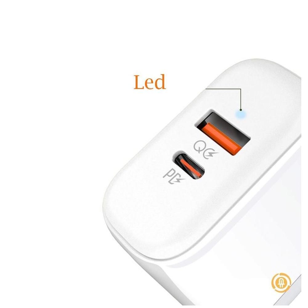 Cargador Ldnio  Fast charging Usb-A y USB-C Dual 45w Para Samsung