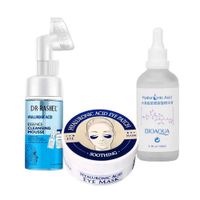 Limpiador Facial + Parches para Ojos + Serum con Acido Hialuronico